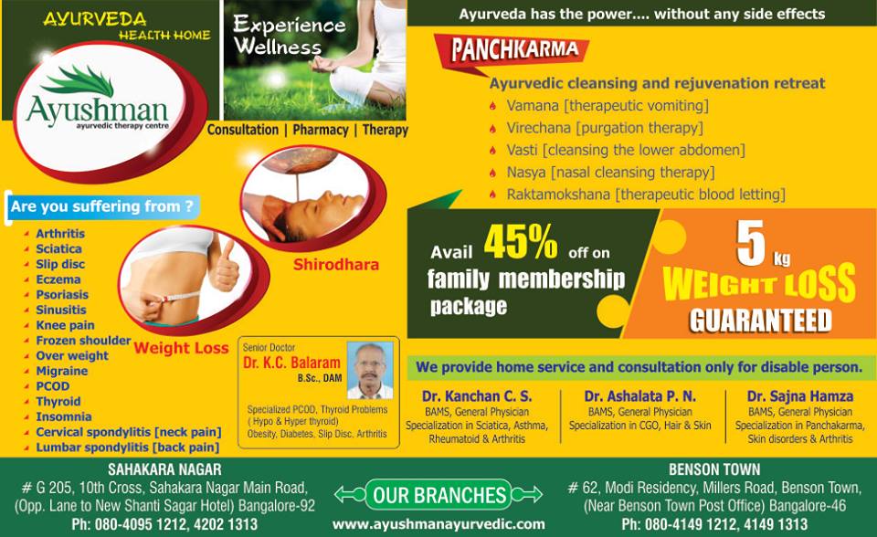 Ayushman Ayurvedic Therapy Center Bengaluru